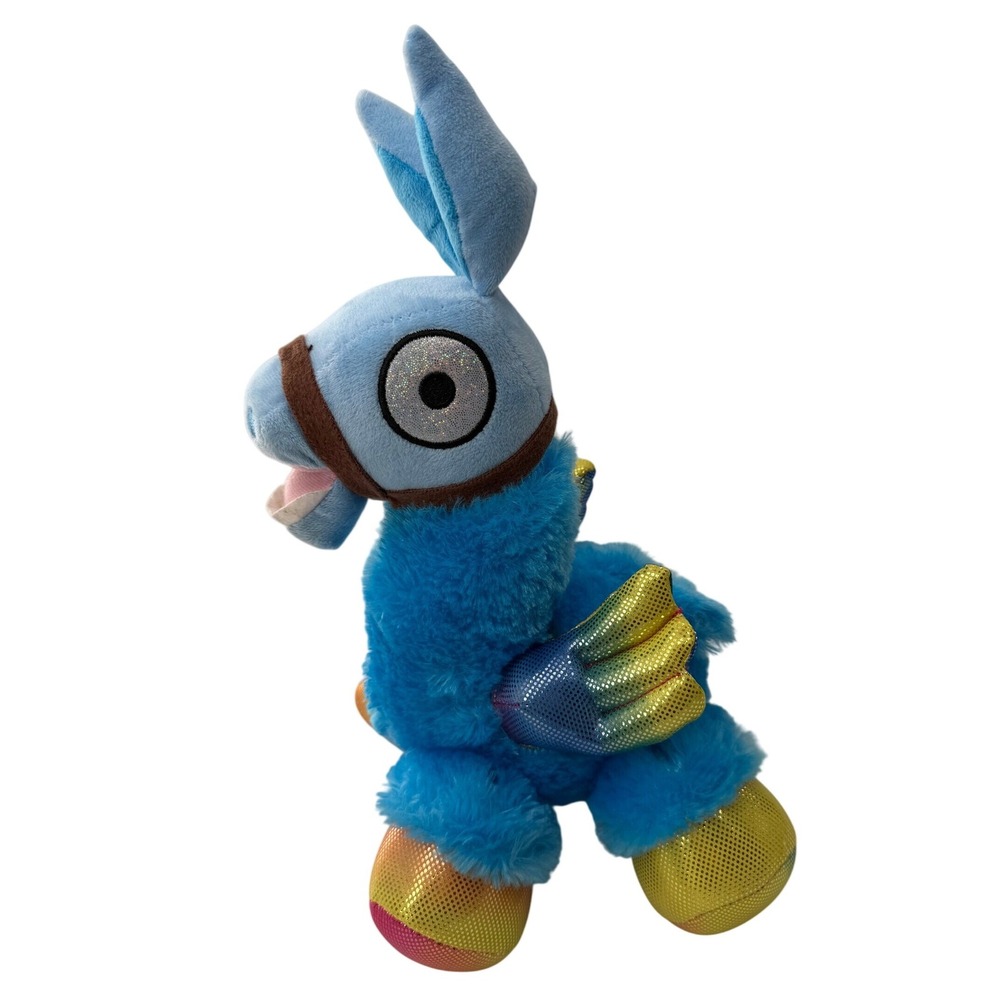 Nanco Blue Llama Plush Rainbow Wings Metallic Hooves Stuffed Animal Toy 12"
